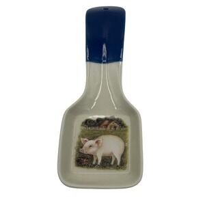 Otagiri‎ Japan Pig Spoon Rest Blue Ceramic Farmhouse Kitchen Decor